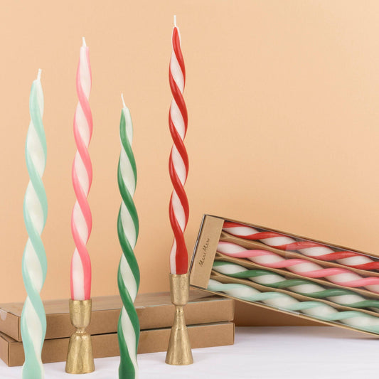Assorted Stripe Twist Candles