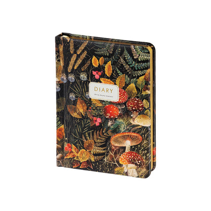 A6 Vegan Leather Hardcover Daily Planner - Forest Mushrooms