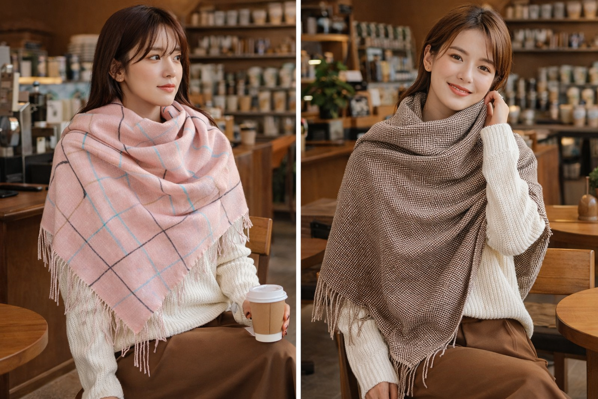 Pink Country Plaid Shawl
