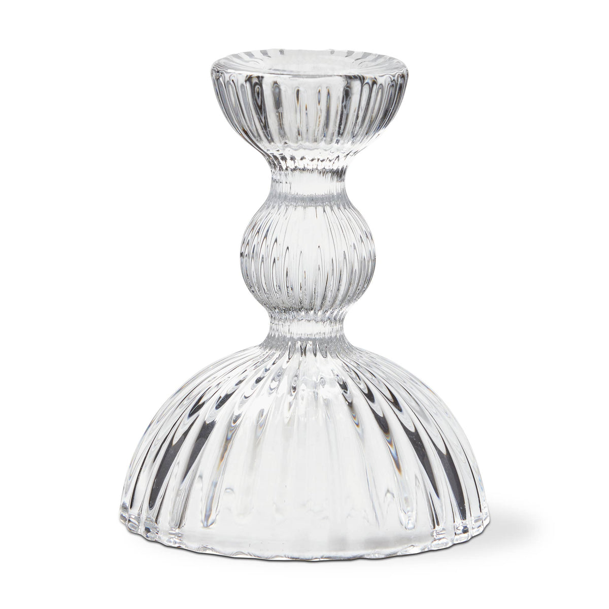 Clear Soda Lime Glass Ella Small Taper Candle Holder