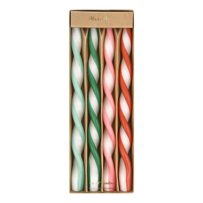 Assorted Stripe Twist Candles