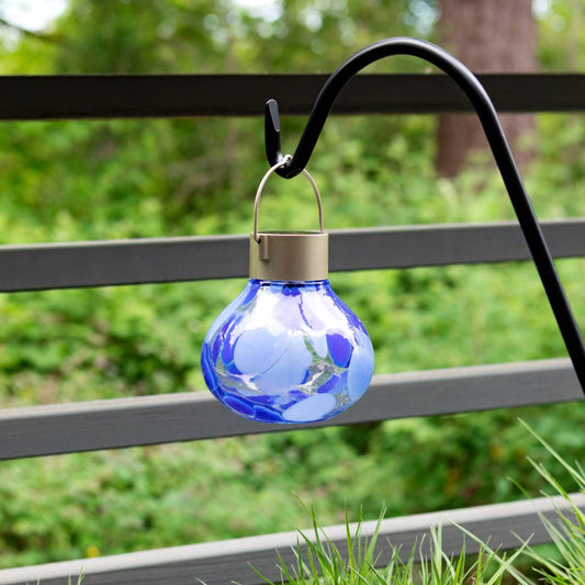 'Periwinkle' Tea Lantern - Glass Outdoor Solar Lantern