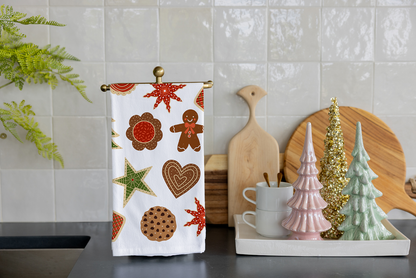 Christmas Cookies Tea Towel - Holiday Baking Kitchen Towel