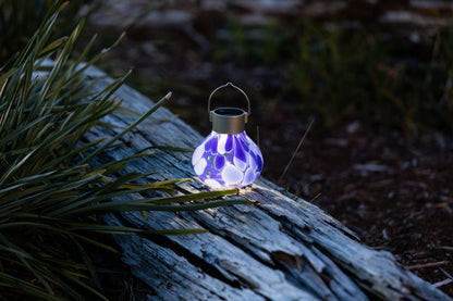 'Periwinkle' Tea Lantern - Glass Outdoor Solar Lantern