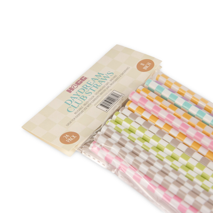 Checkered Reusable Straws - 24 Pack