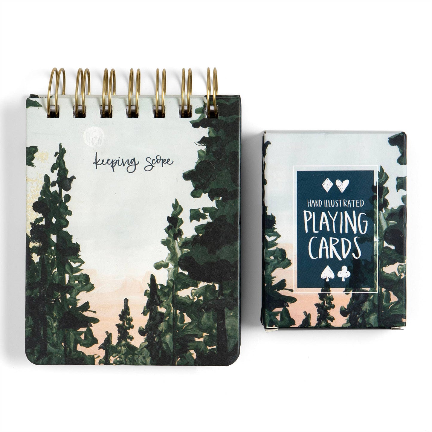 Playing Cards + Scorekeeping Set (forest)