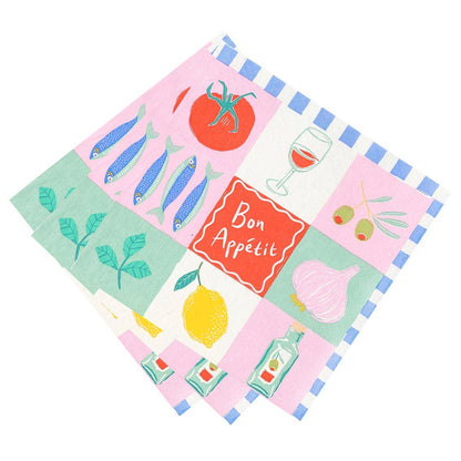 Bon Appetit Recycled Paper Napkins - 20 Pack | Summer Decor |