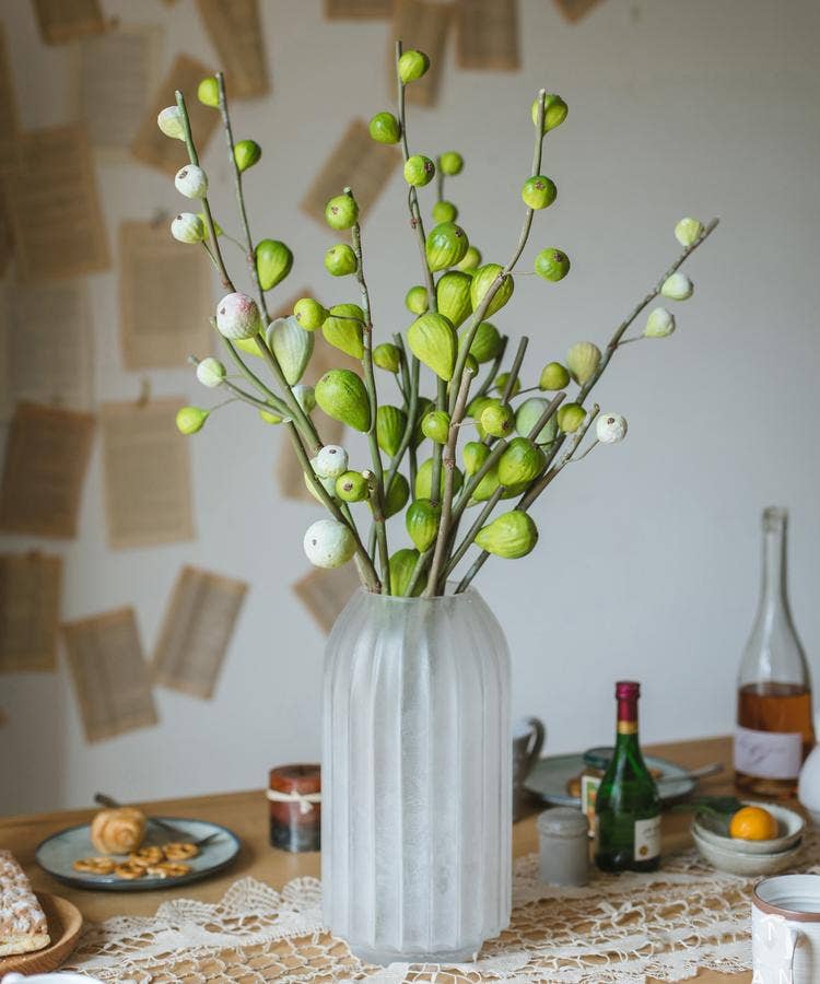 Artificial Fig Fruit Stem 30" Tall Silk Branch