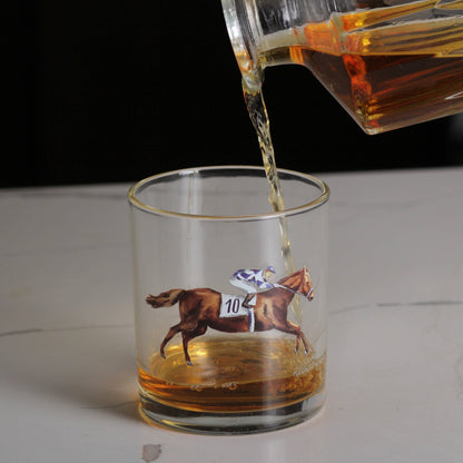 Racing Horse Rocks Glass