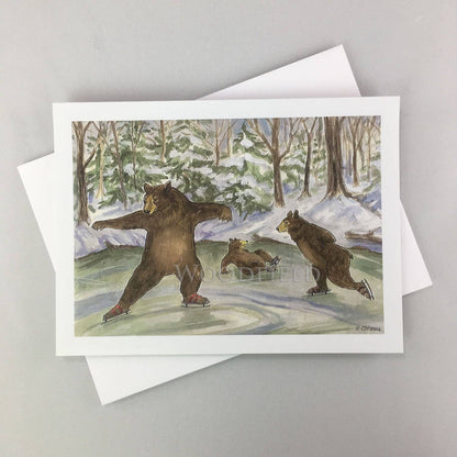 #752 - Skating Bears Notecard