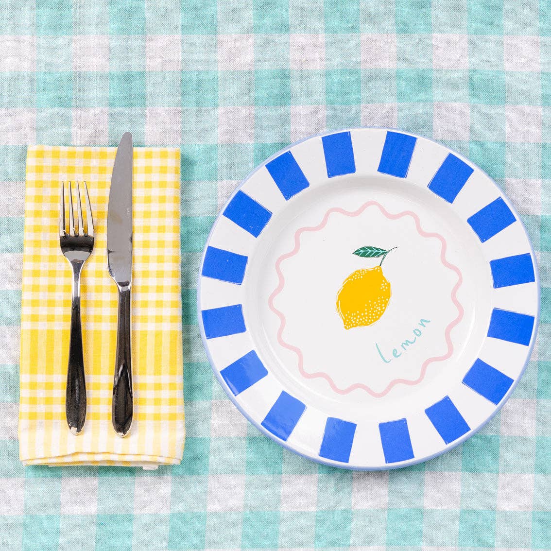 Yellow Gingham Napkins - 2 Pack