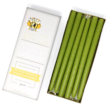 12" Hand Dipped Unscented Taper Candles - 39 Colors USA Made