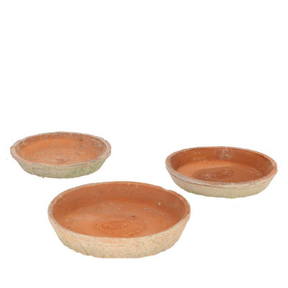 Aged Terracotta Round Saucers