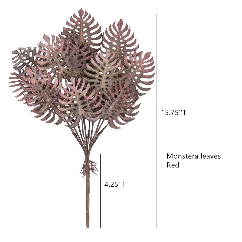 Faux Thistles/Pine/Monstera leaves, Autumn Leaves Branches