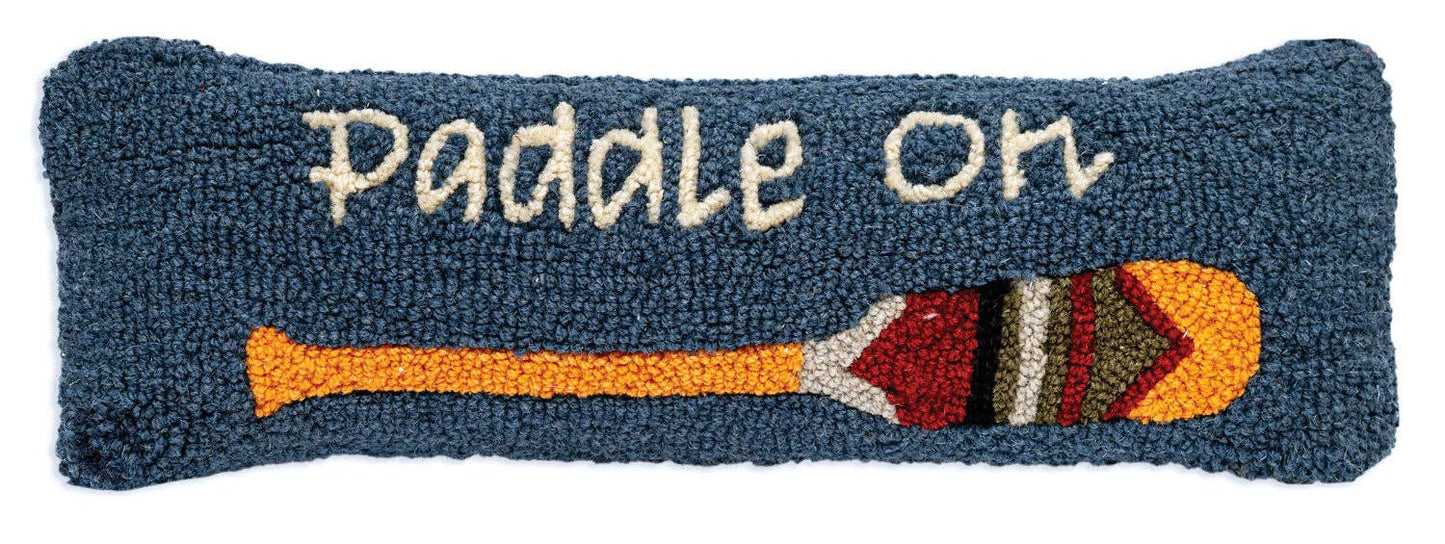 Paddle On Hooked Wool Pillow