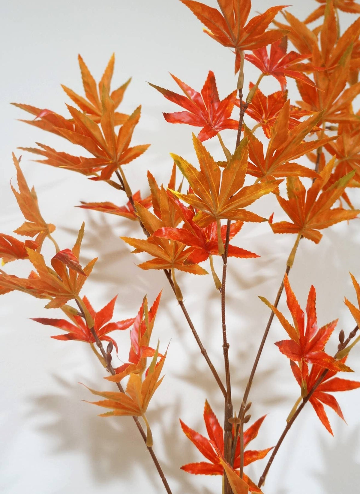 Faux Maple Leaves, Long Stem Autumn Leaves, Orange/Red