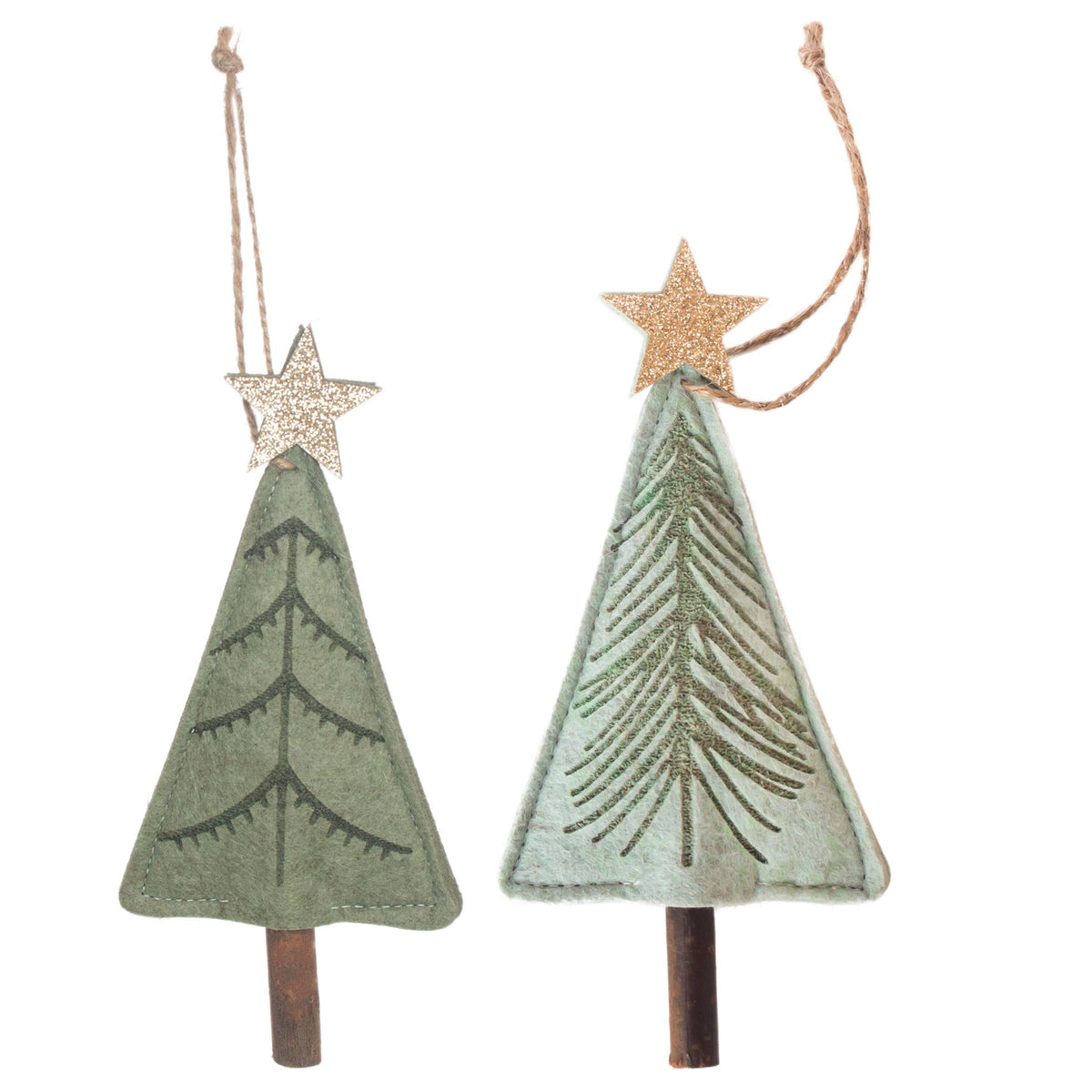 Felted Tree Christmas Ornaments