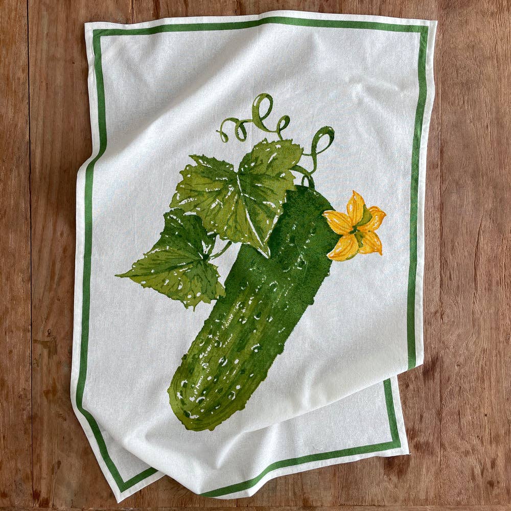Pickling Cucumber Floursack Kitchen Towel S/2