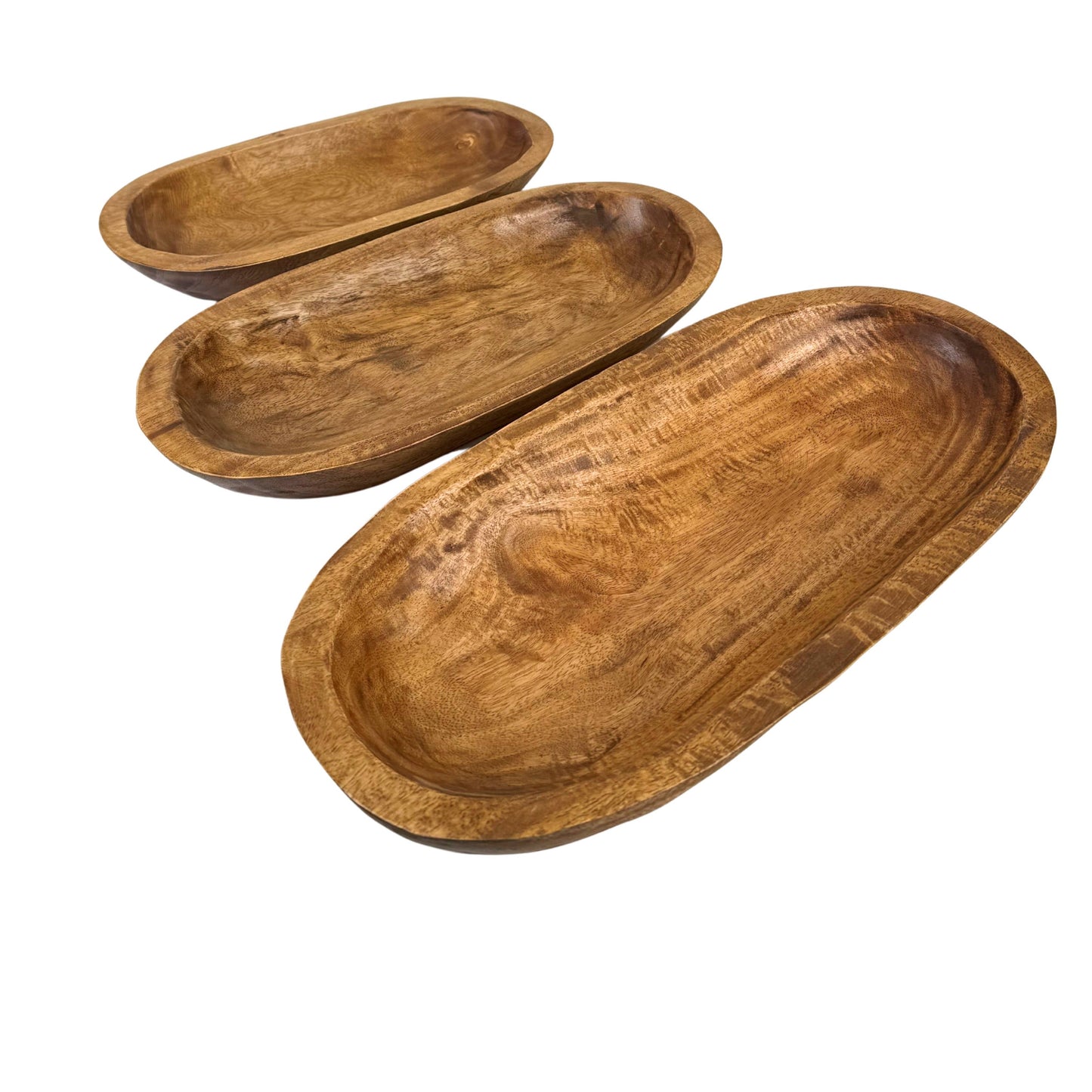 Organic Mango Wood Oval Bowl