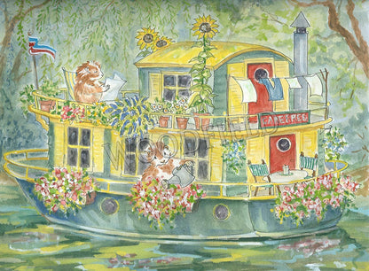 #309 - House Boat Notecard
