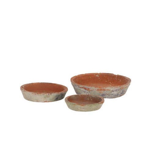 Aged Terracotta Round Saucers