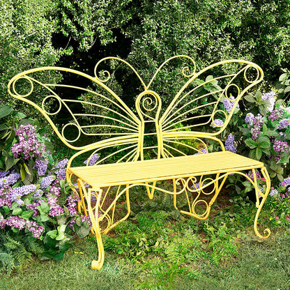 Yellow Metal Garden Butterfly Chair