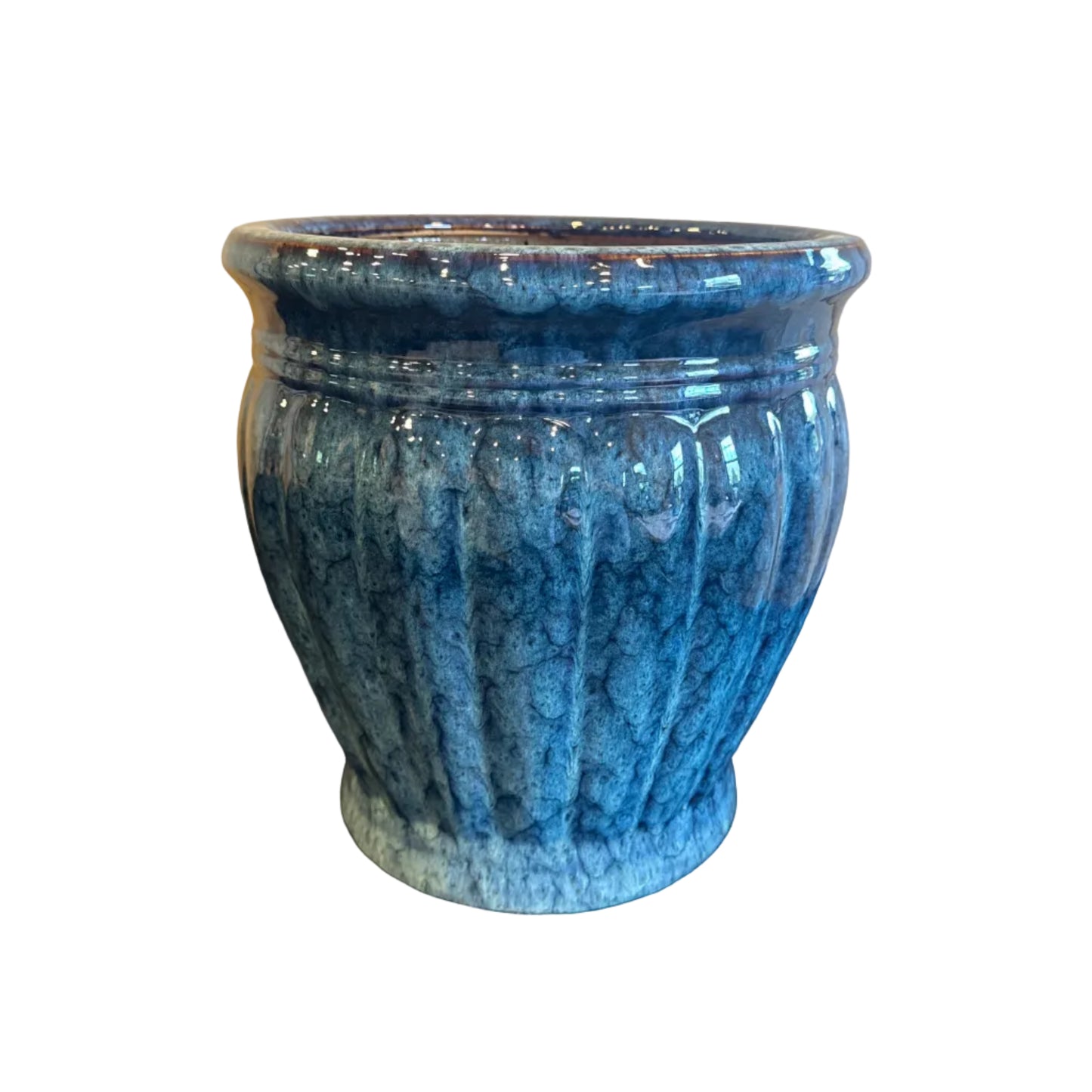 Reactive Blue Pumpkin Shape Planter