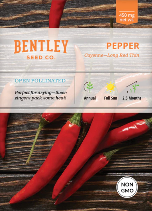 Pepper 'Long Red Cayenne' - Vegetable Seeds