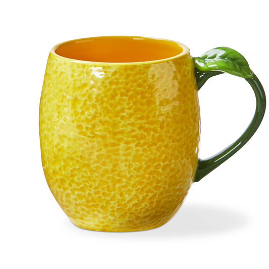 Lemon Sculpted Mug Yellow Multi Earthenware Summer