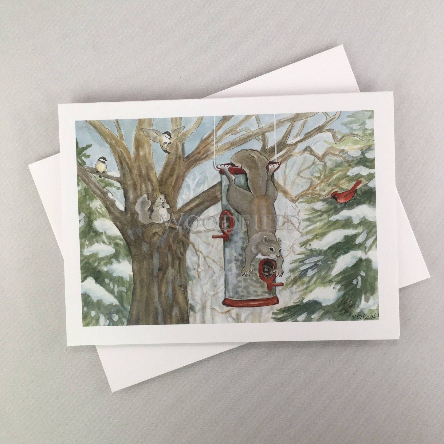 #753 - Chester's Bird Feeder Notecard