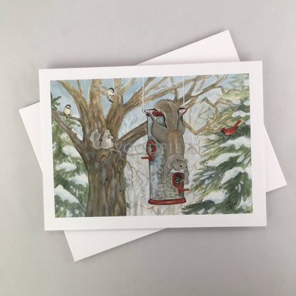 #753 - Chester's Bird Feeder Notecard