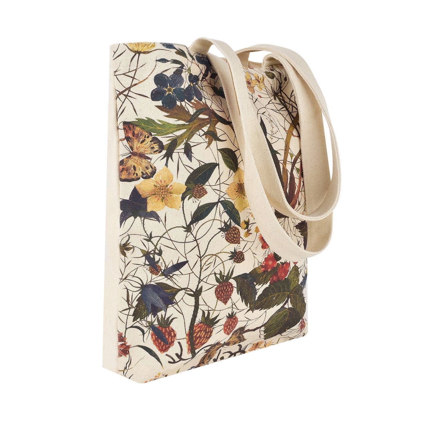 Canvas Shopper Bag - Forest Flowers on White