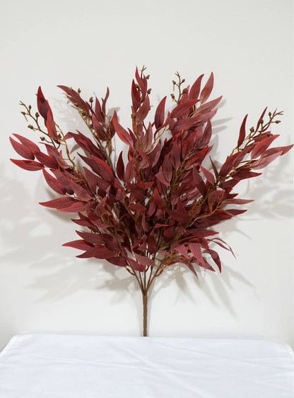 20'' Silk Eucalyptus Leaves Bush, Fake Seeded Eucalyptus