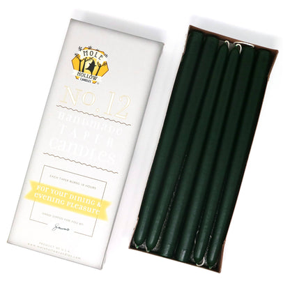 12" Hand Dipped Unscented Taper Candles - 39 Colors USA Made
