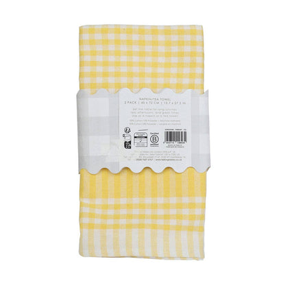 Yellow Gingham Napkins - 2 Pack