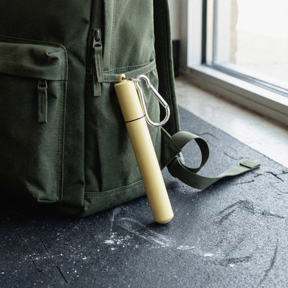 Collapsable Metal Straw Keychain w/ Cleaner