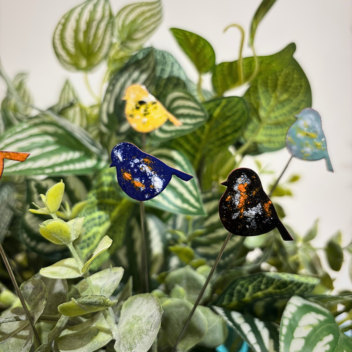 Small Copper Enamel Birds