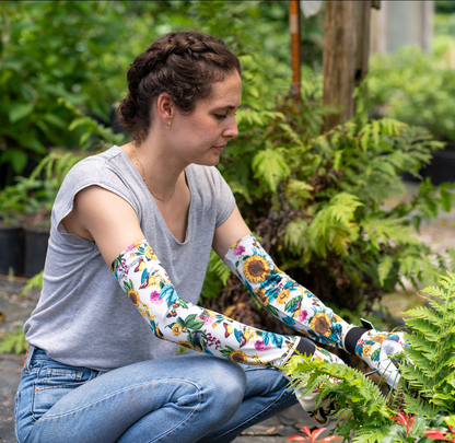 Garden Gloves - Leather - Garden Flower