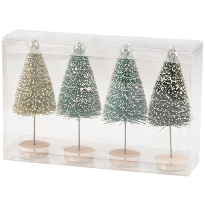Green Winter Bottle Brush Tree Set