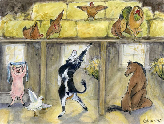 #774 - Barnyard Yoga Notecard