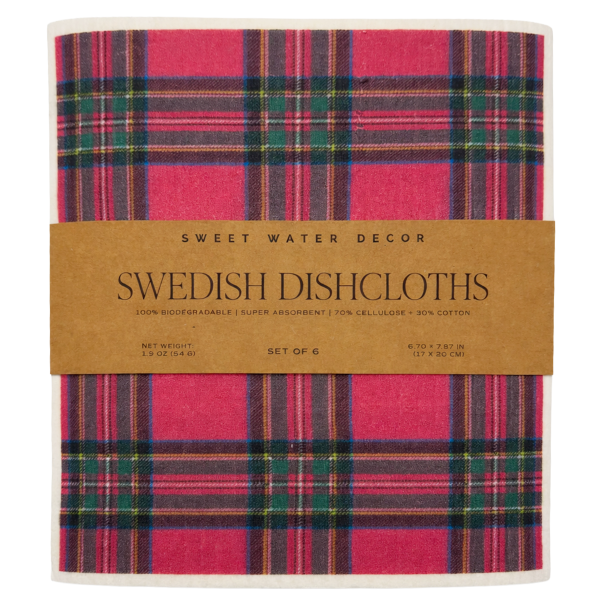 Holiday Pattern Swedish Dishcloths (Set of 6)