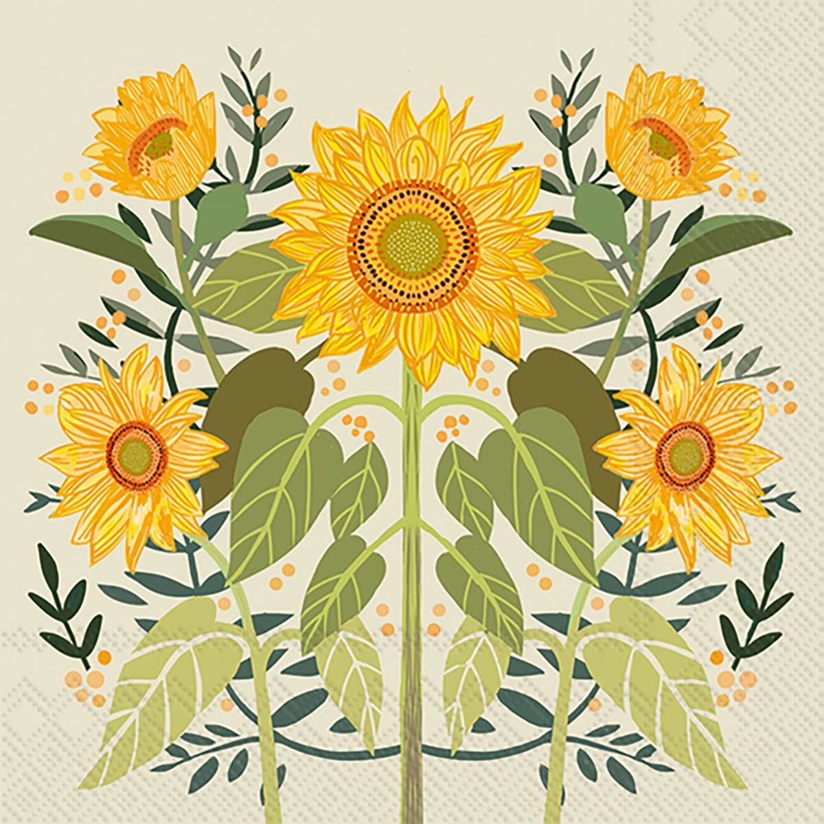 Paper Cocktail Napkin Pack of 20 Sunflowers Fall
