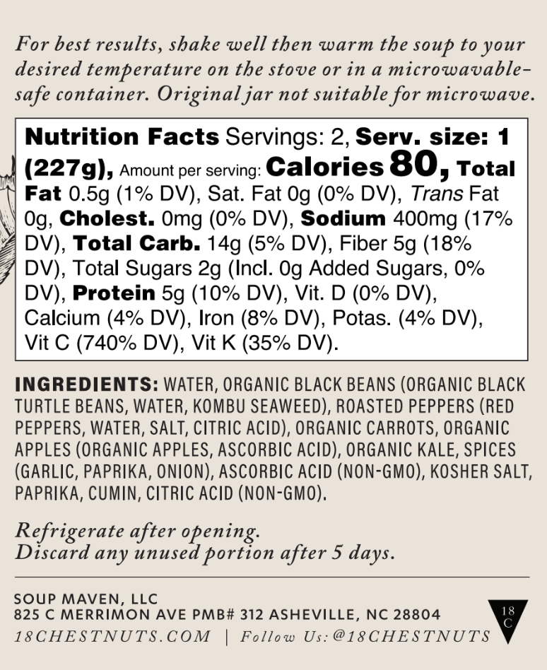 Black Bean & Kale Soup 16 oz