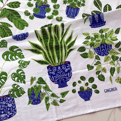 Houseplant Tea Towel - Botanical Kitchen Decor