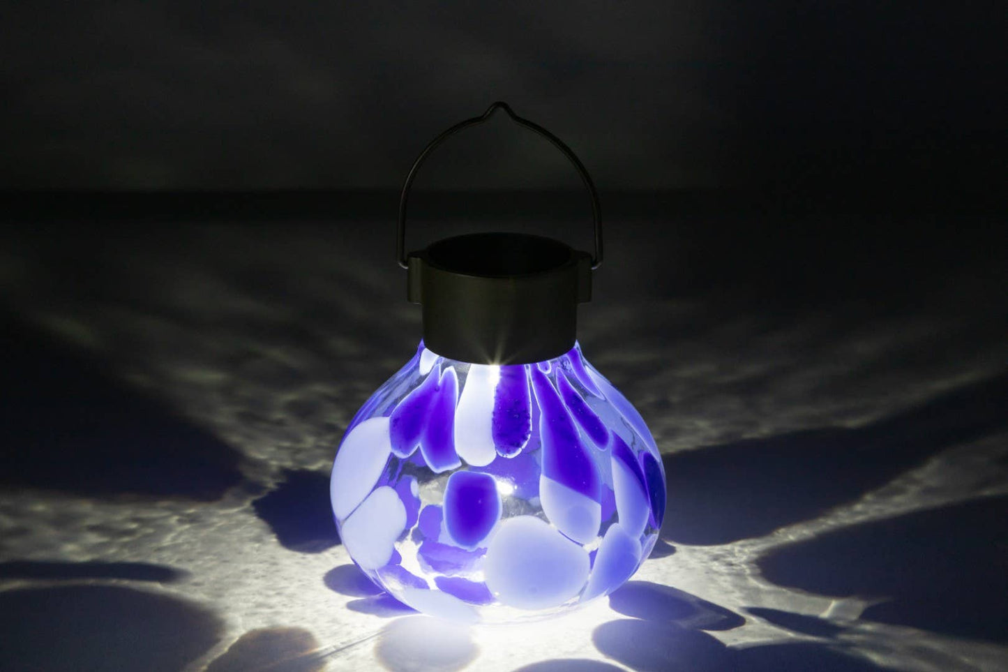 'Periwinkle' Tea Lantern - Glass Outdoor Solar Lantern