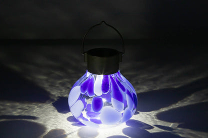 'Periwinkle' Tea Lantern - Glass Outdoor Solar Lantern