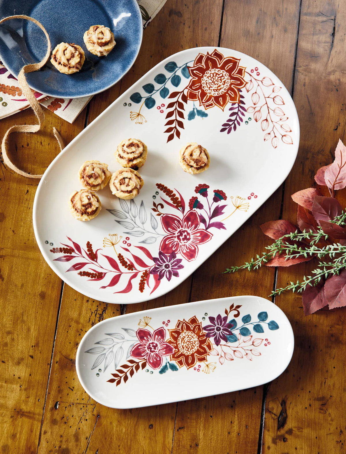 Autumn Bloom Platter Large Stoneware