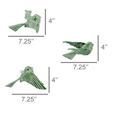 Tilda Enamel Birds, Green