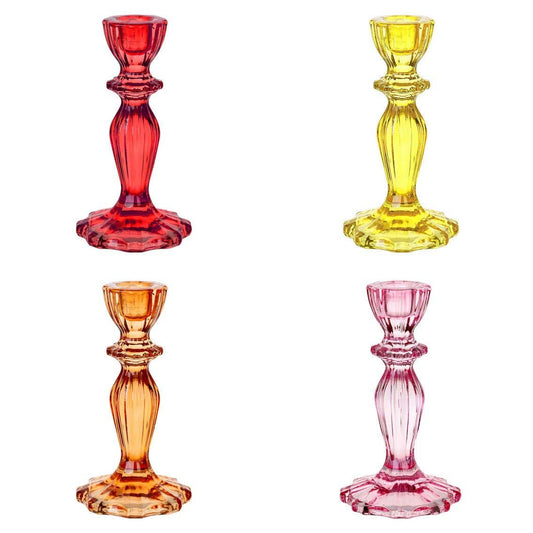 Glass Candle Holder Warm Colors