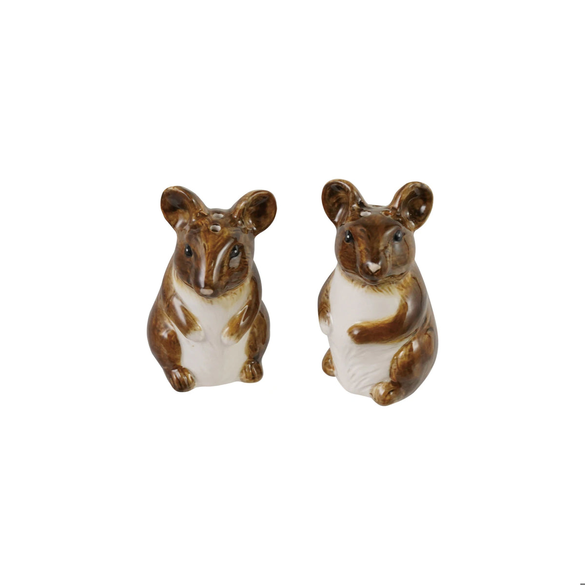 PAIR Hand-Painted Stoneware Mouse Salt & Pepper Shakers